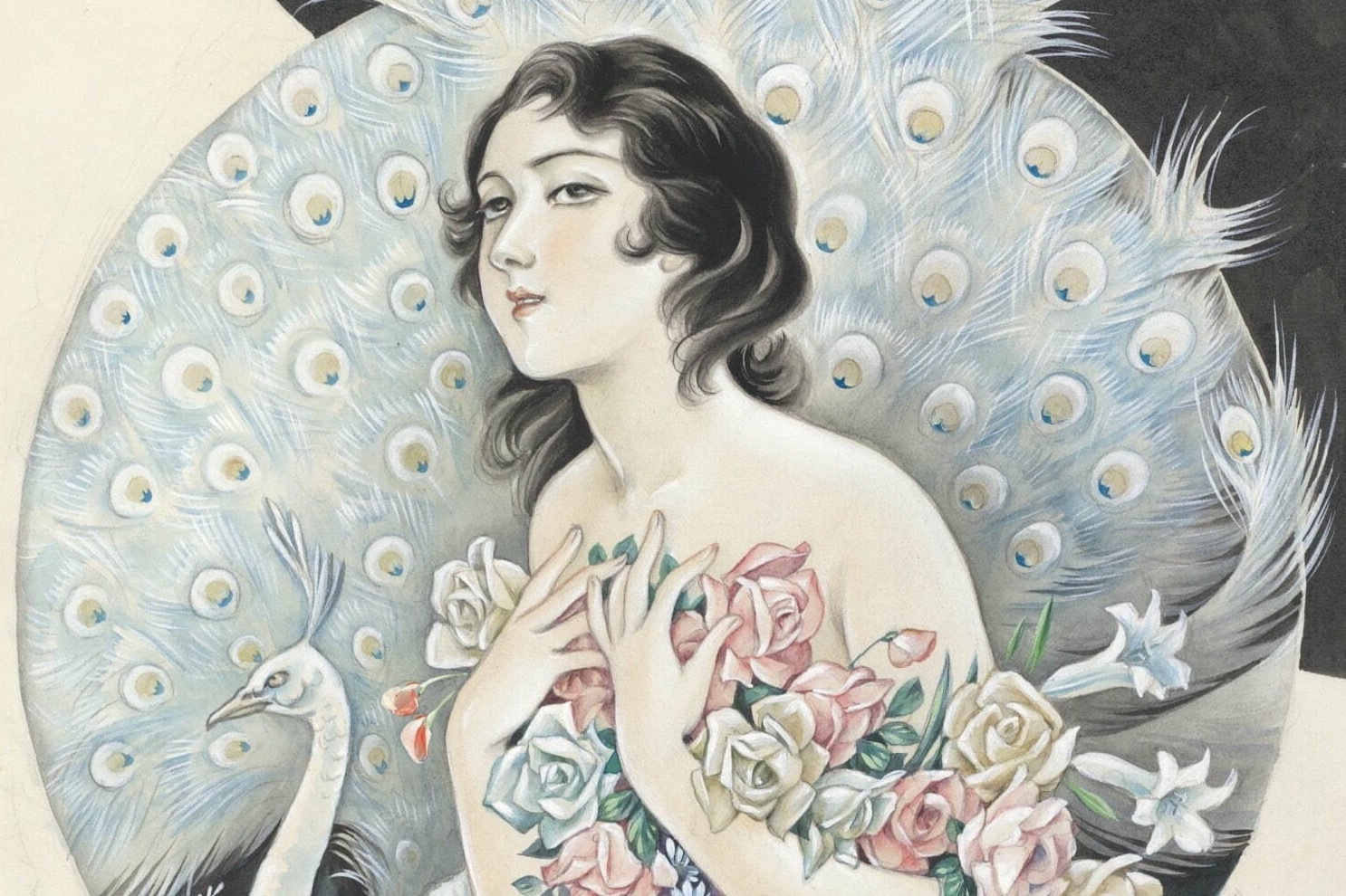 大正ロマン美人画・鈴木由太郎・白寿賞出展作原画　大作 大正ロマン美人画・鈴木由太郎・白寿賞出展作原画 大作