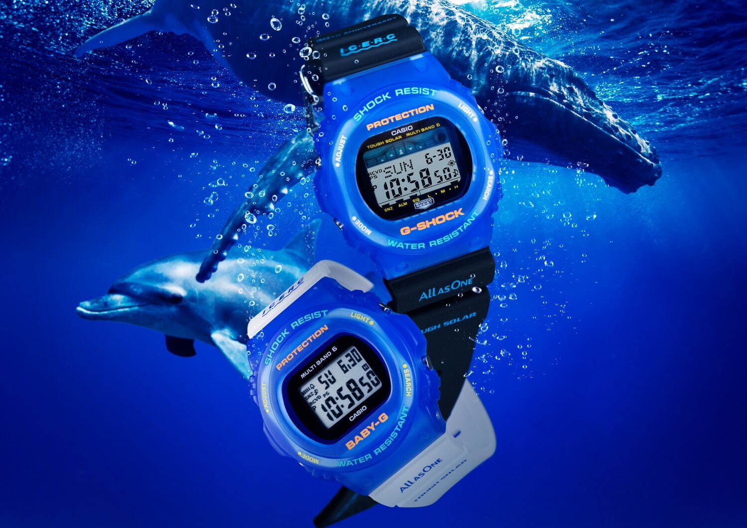 G-SHOCK&BABY-G“イルカ・クジラ”腕時計、イルカたちが浮かぶバックライト搭載｜写真13