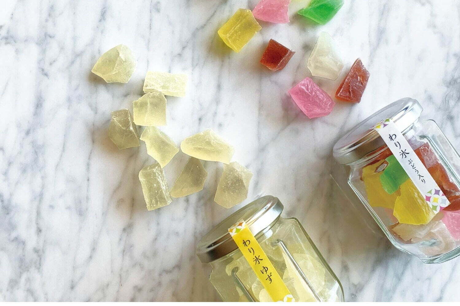 和菓子｜“まるで宝石”カラフル和菓子「わり氷」⽼舗人気スイーツに“⾦沢ゆず”のシトラスフレーバー