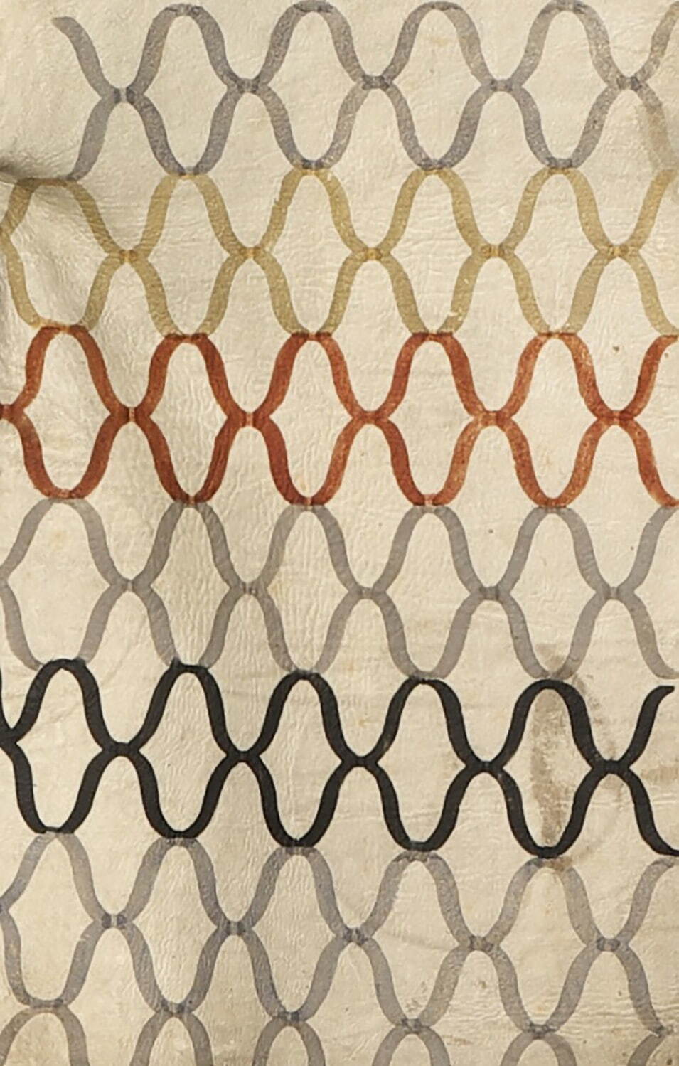 《白地網文様毬散し革羽織(しろじあみもんようまりちらしかわばおり)》(部分) 江戸時代 18世紀 日本民藝館