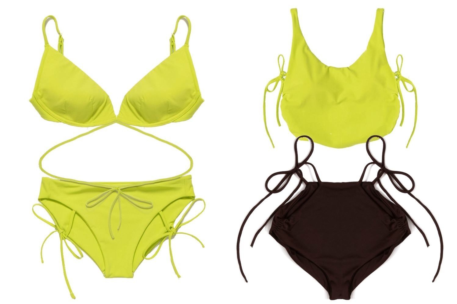 スイムウェア｜ビスポークランジェリー「チヨノ・アン」の21年水着、ライム＆チョコレートの限定カラー登場