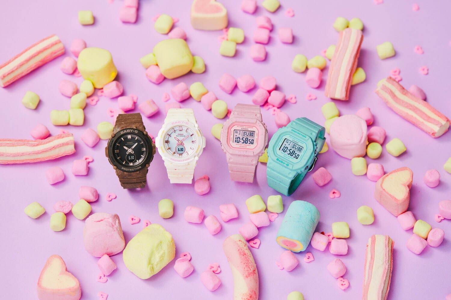 BABY-G“アイスクリーム”着想の腕時計、質感までチョコミントのつぶつぶケース｜写真3