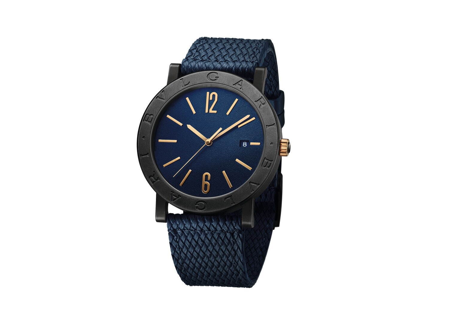 ブルガリのメンズ腕時計「ブルガリ・ブルガリ ウォッチ」ブルー 