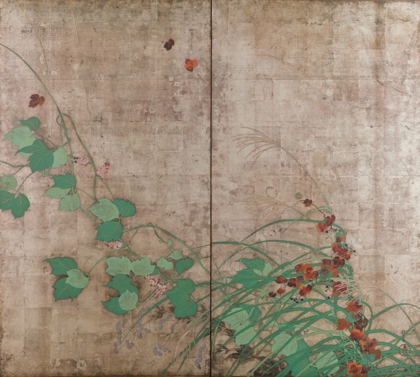 重要文化財 夏秋草図屛風 酒井抱一筆 江戸時代・19 世紀
東京国立博物館蔵 (高精細複製品)