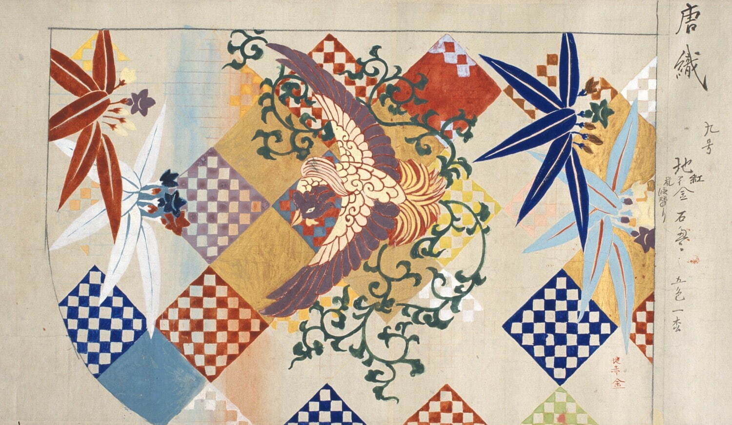 狩野芳崖《加州家蔵能装束模様》1887年(明治20年) 東京藝術大学蔵
