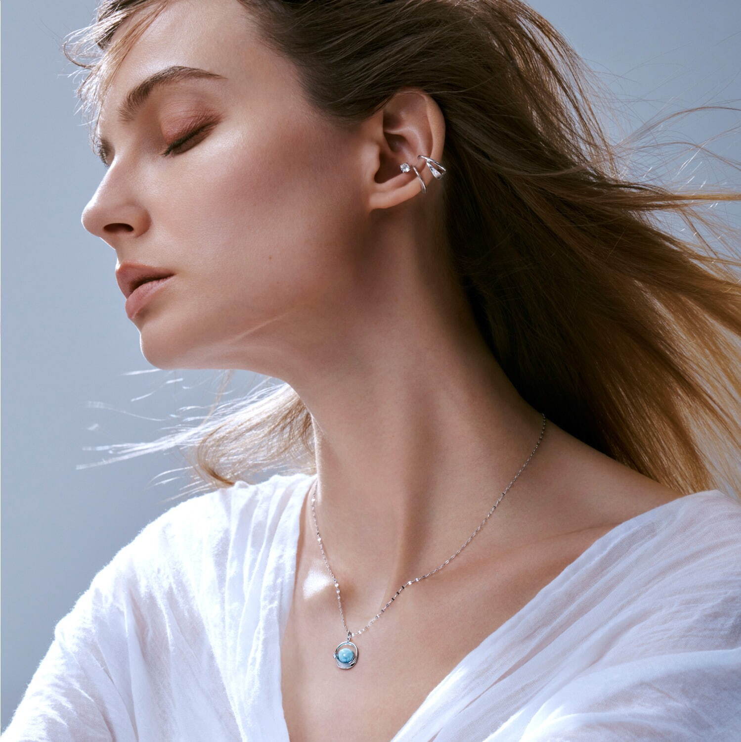スタージュエリー「オーシャニック」限定ネックレス、K18WG×ラリマー×ダイヤモンドの上質モデル - ファッションプレス