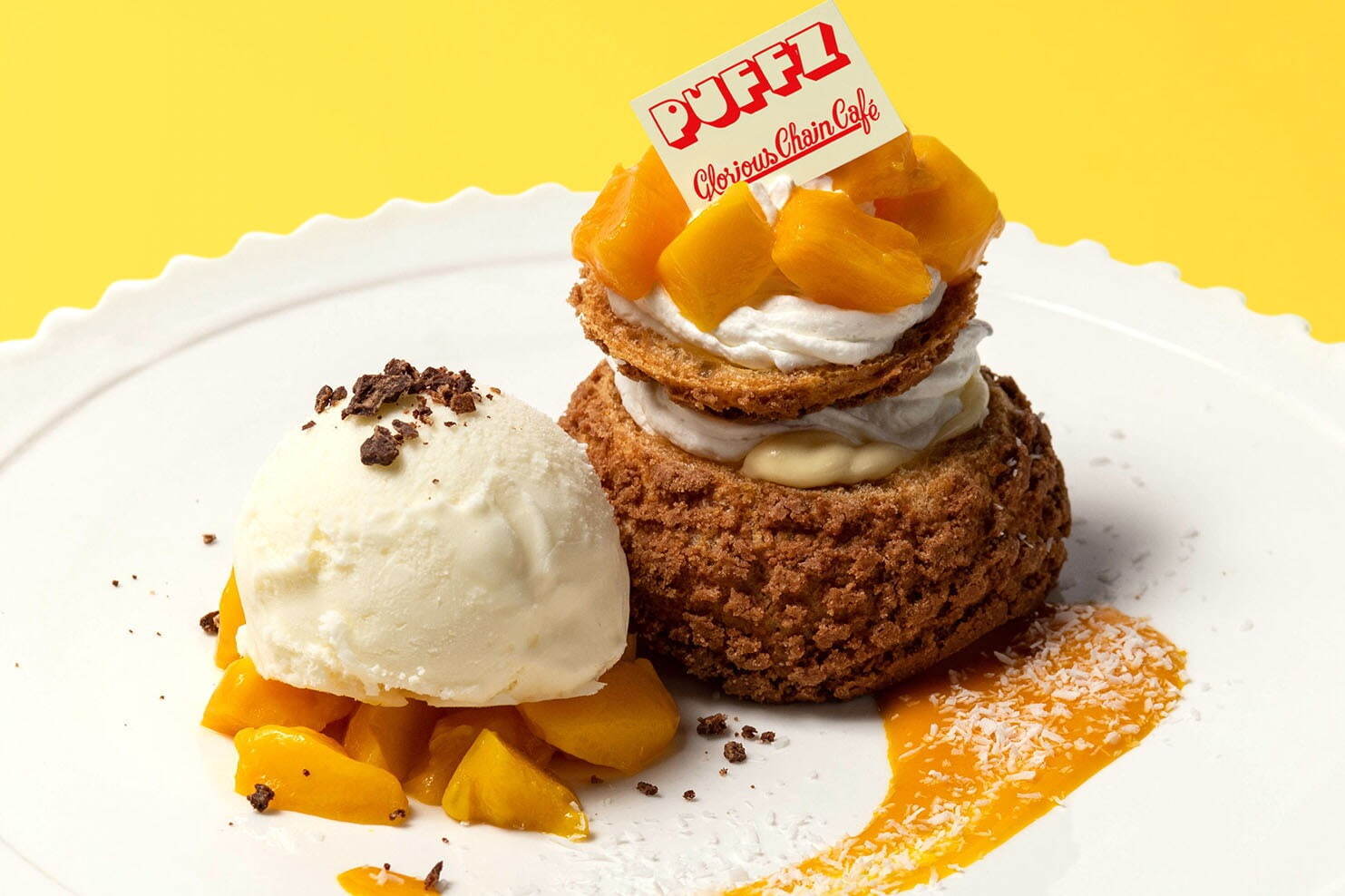 三井アウトレットパーク｜グロリアス チェーン カフェ×パフズ、トロピカルな限定“オープンシューサンド”＆飲むチーズケーキ