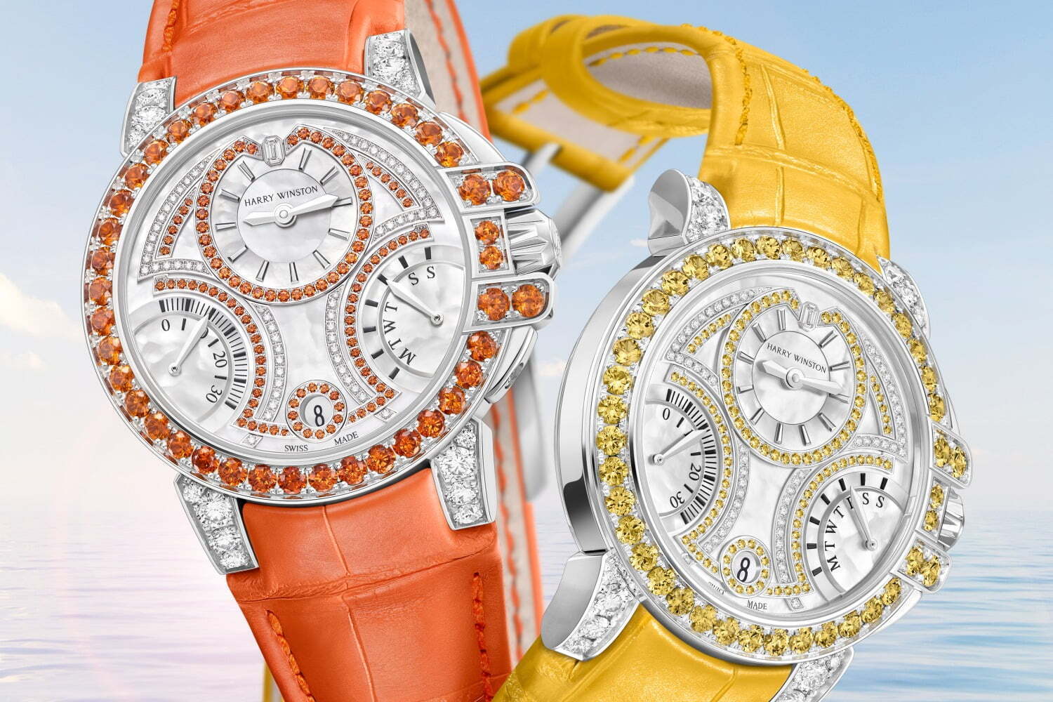 ハリー・ウィンストン2021年新作ウィメンズウォッチ、鮮やかなジェムストーンが煌めく2つのモデル