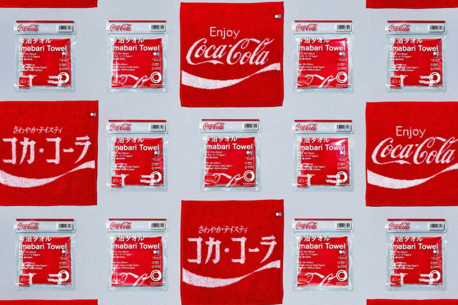 ファセッタズム 落合監修 コカ コーラ デザインの今治タオル ファミマ コンビニエンスウェアより ファッションプレス