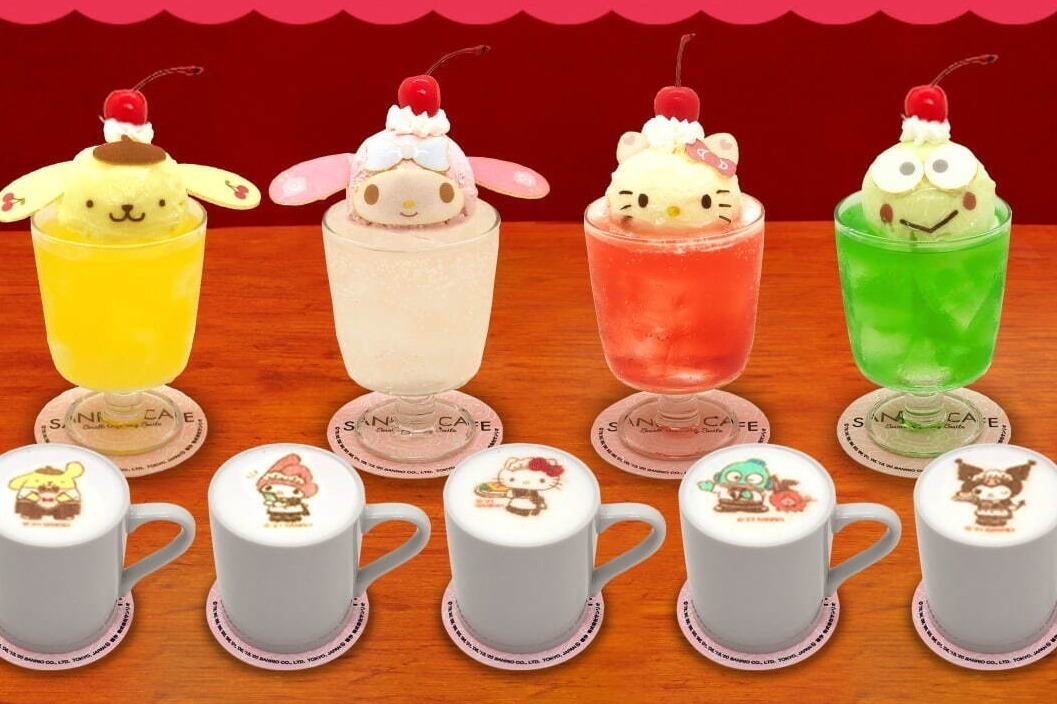 サンリオキャラクターが レトロ喫茶 風ドリンクに サンリオカフェ 池袋店でポムポムプリン限定ラテ ファッションプレス