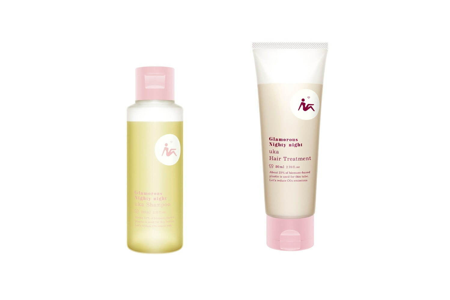 uka シャンプー グラマラスナイティナイト 100mL 1,540円
uka ヘアトリートメント グラマラスナイティナイト 80mL 1,760円