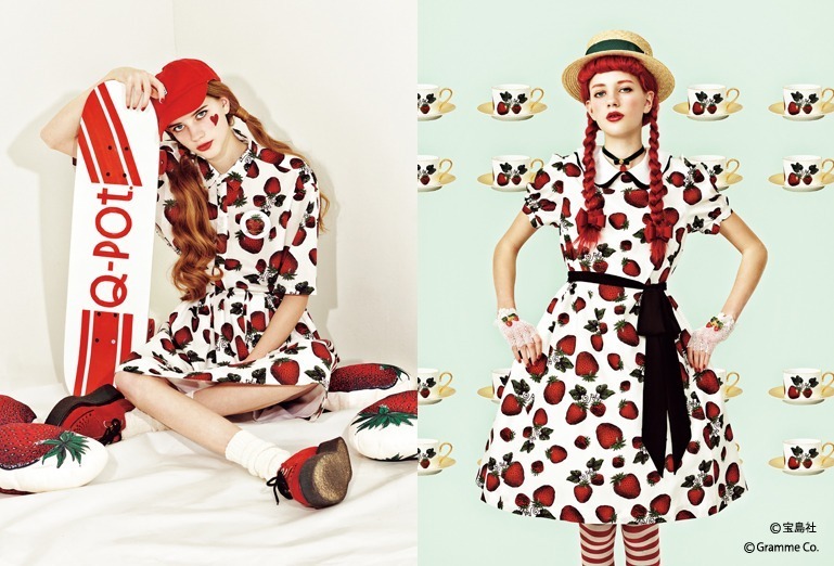 Q-pot. Dress“ヴィンテージ風”苺柄ドレスやシャツなど、幻の1st 