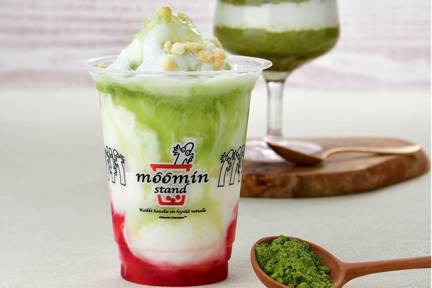 「ムーミンスタンド 浅草店」いちごと抹茶のティラミスフラッペなど、“和の飲むスイーツ”が限定発売