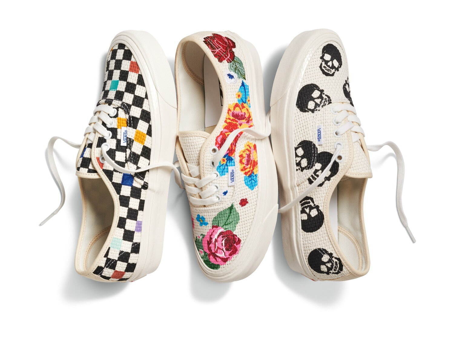 VANS新作スニーカー、ヴィンテージ風スカル＆花柄のローカット
