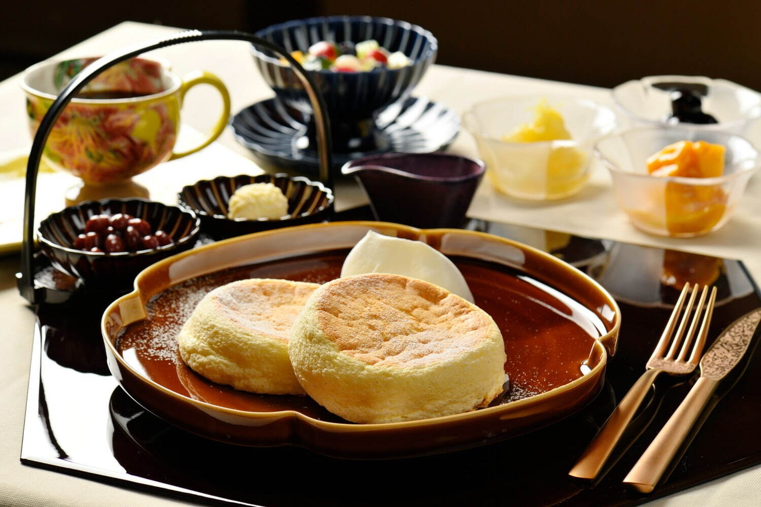 ＜カフェ＞芳醇こだわりパンケーキセット(豆花・ワンドリンク付き) 2,200円
※サービス料なし