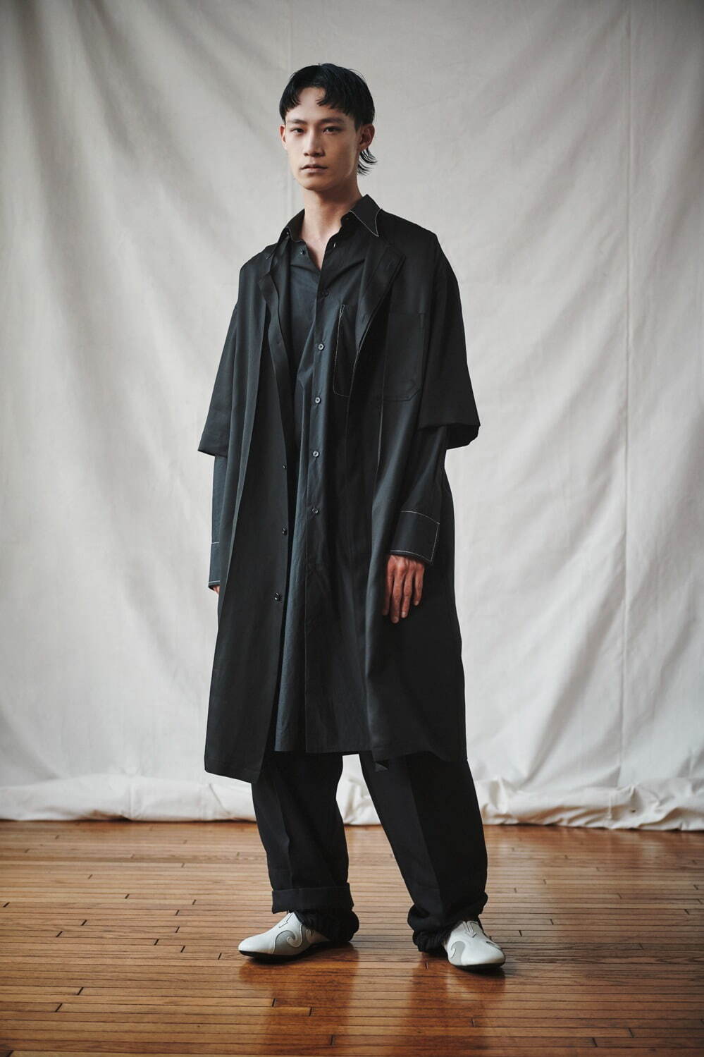 CHINO CLOTH DOUBLE LONG SHIRT 77,000円