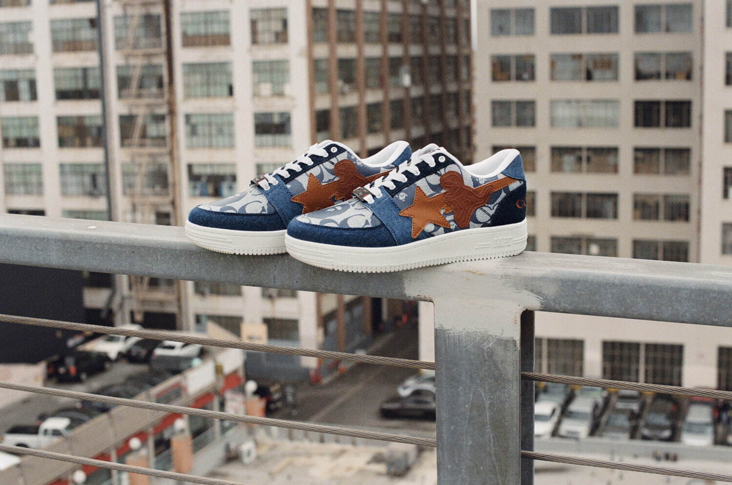 A BATHING APE シープスキンBAPESTA総柄ライダースJK L紺