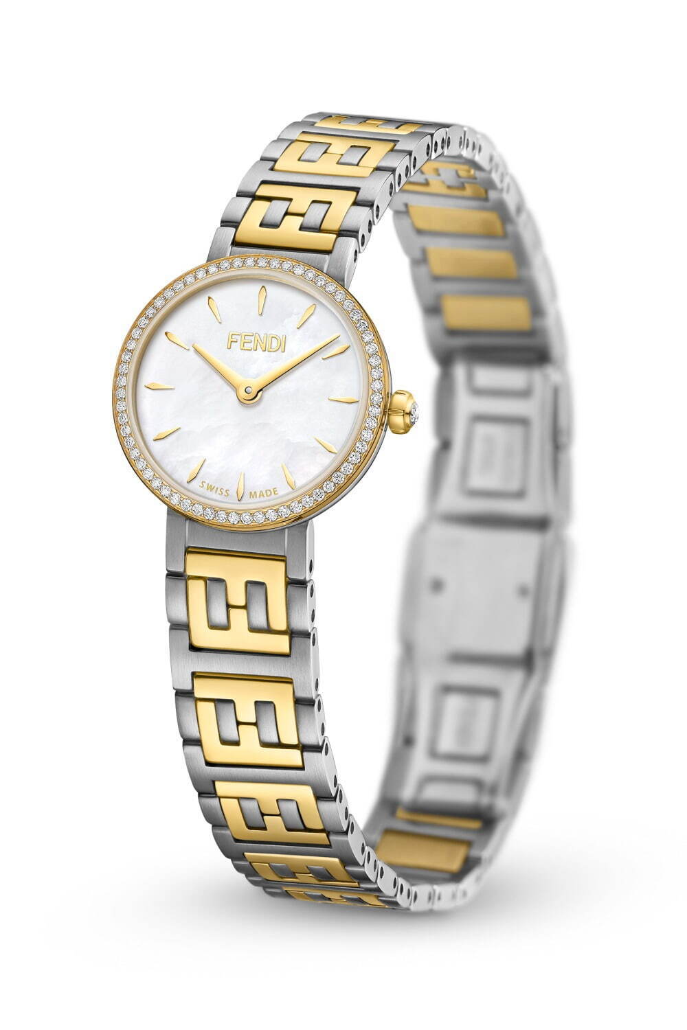 フェンディのウィメンズ向け新作腕時計、FFロゴのブレスレット×64個のダイヤ煌めく文字盤｜写真2