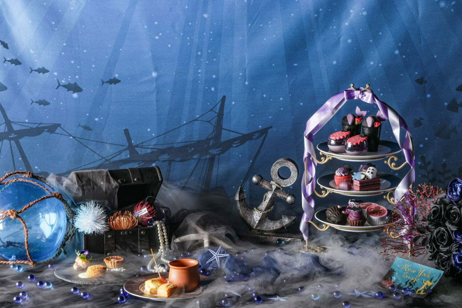 『人魚姫』海の魔女の世界をバイオレットスイーツで表現、ストリングスホテル 名古屋のアフタヌーンティー