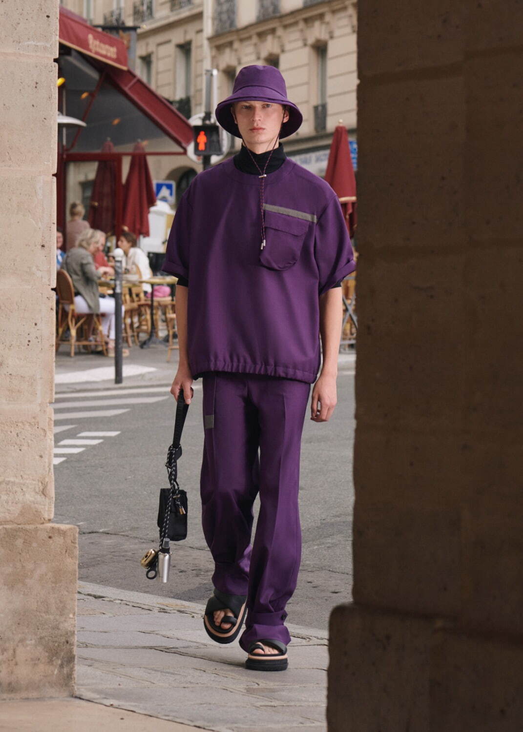 Sacai 20AWのメルトンウールSロゴキャップ