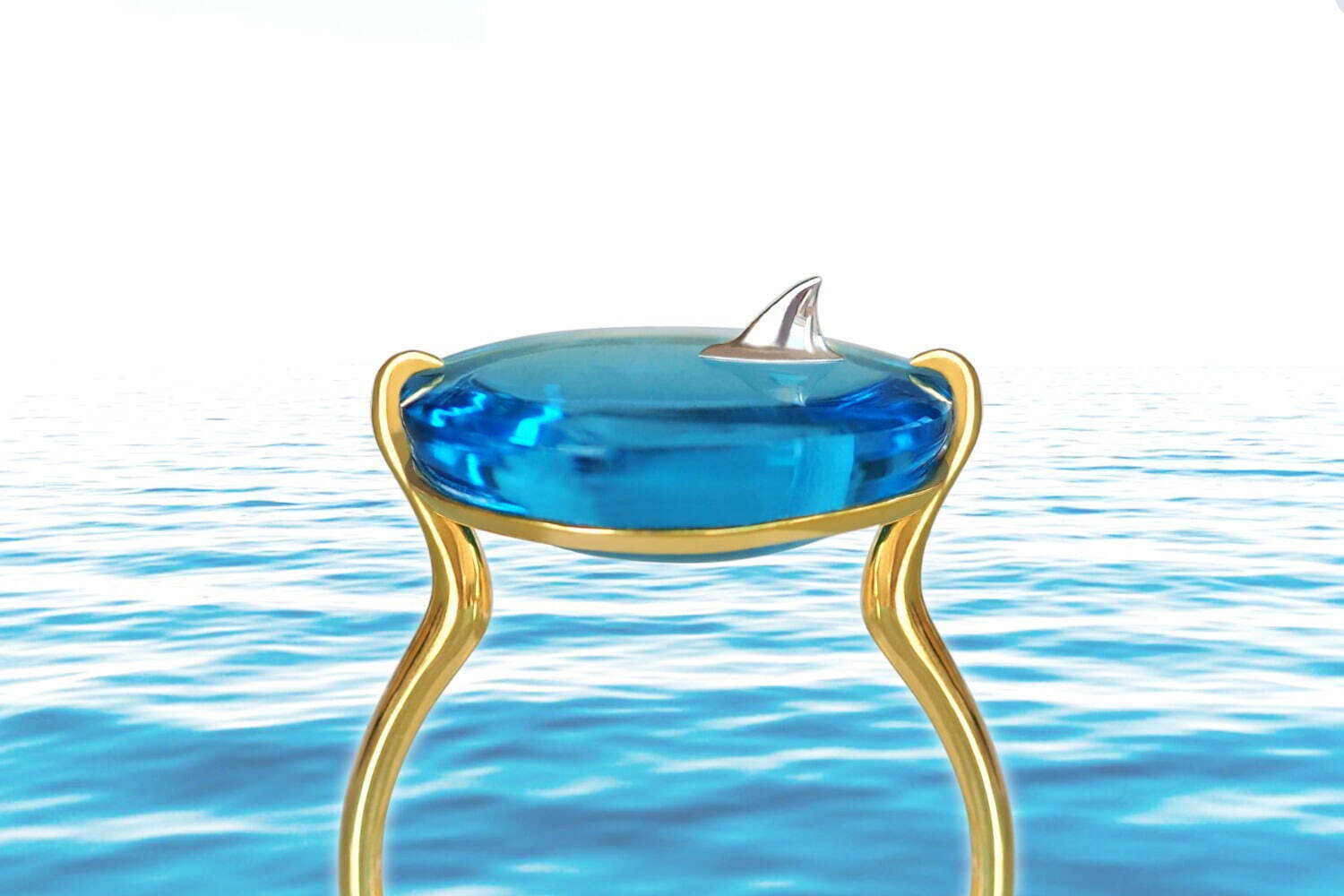 “サメの背びれ”がのぞく海イメージのリング＆天然石が揺れる風船イヤリング、ミカジュエリーの新作