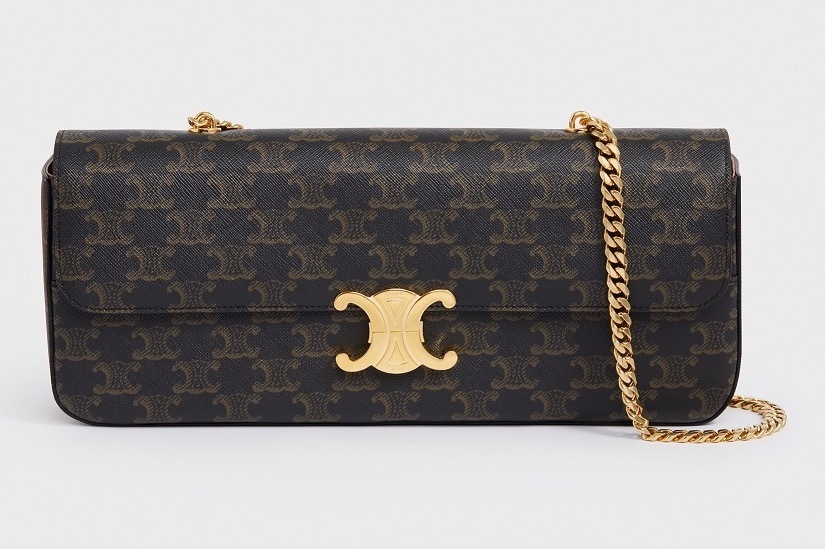 CELINE セリーヌ　チェーン付き リップケース　トリオンフキャンバス　バッグ チェーン付き リップスティックケース / トリオンフキャンバス