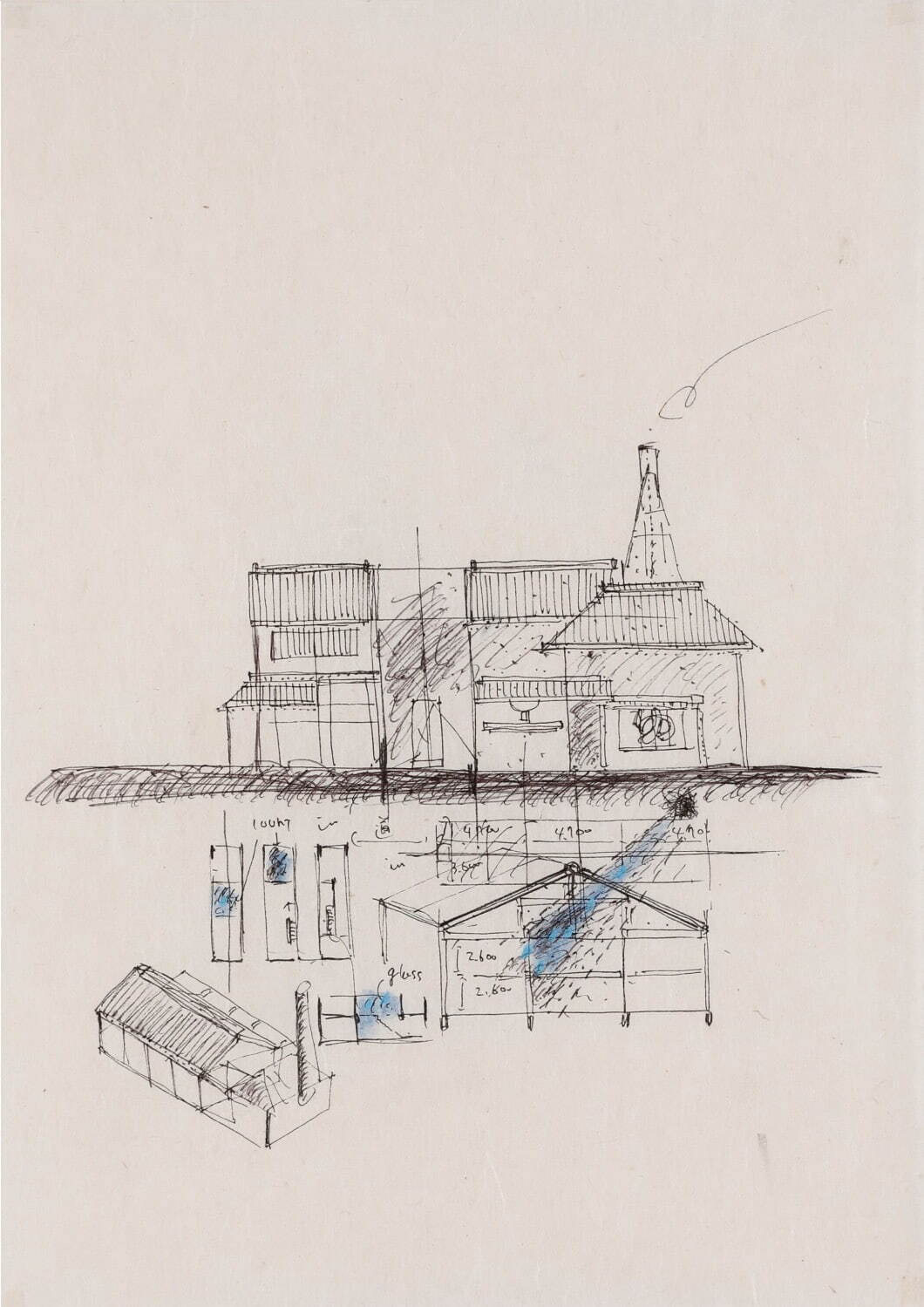 安藤忠雄《住吉の長屋のための習作》(部分) Photo by Keizo KIOKU