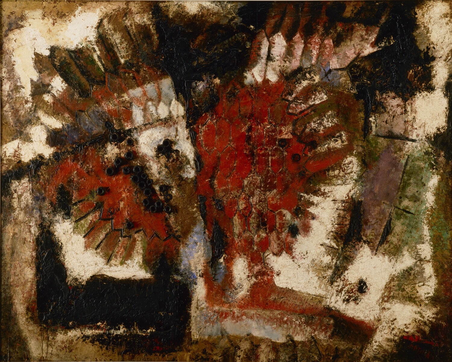 田部光子《魚族の怒り》1957年 福岡市美術館