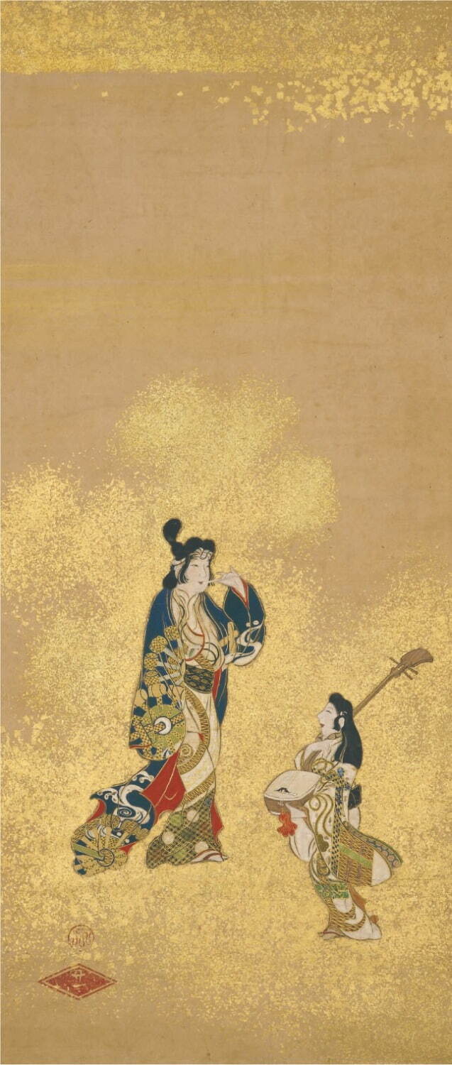 重要美術品 風俗図(中幅) 日本・江戸時代 17世紀 根津美術館蔵