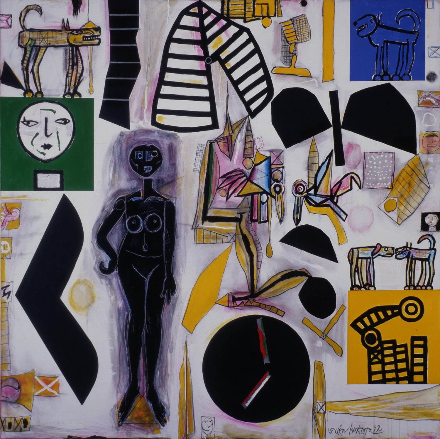 猪熊弦一郎《ロボット・顔・犬》1992年 丸亀市猪熊弦一郎現代美術館蔵 ©︎公益財団法人ミモカ美術振興財団