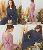 ピーチ・ジョン21年秋ルームウェア、“腹巻付き”フォックス柄パジャマやフェザー柄ロングワンピ｜写真3