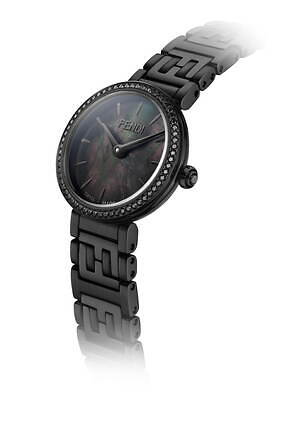フェンディ フォーエバー 黒文字盤 ダイヤ12石 レディース クオーツ 腕時計