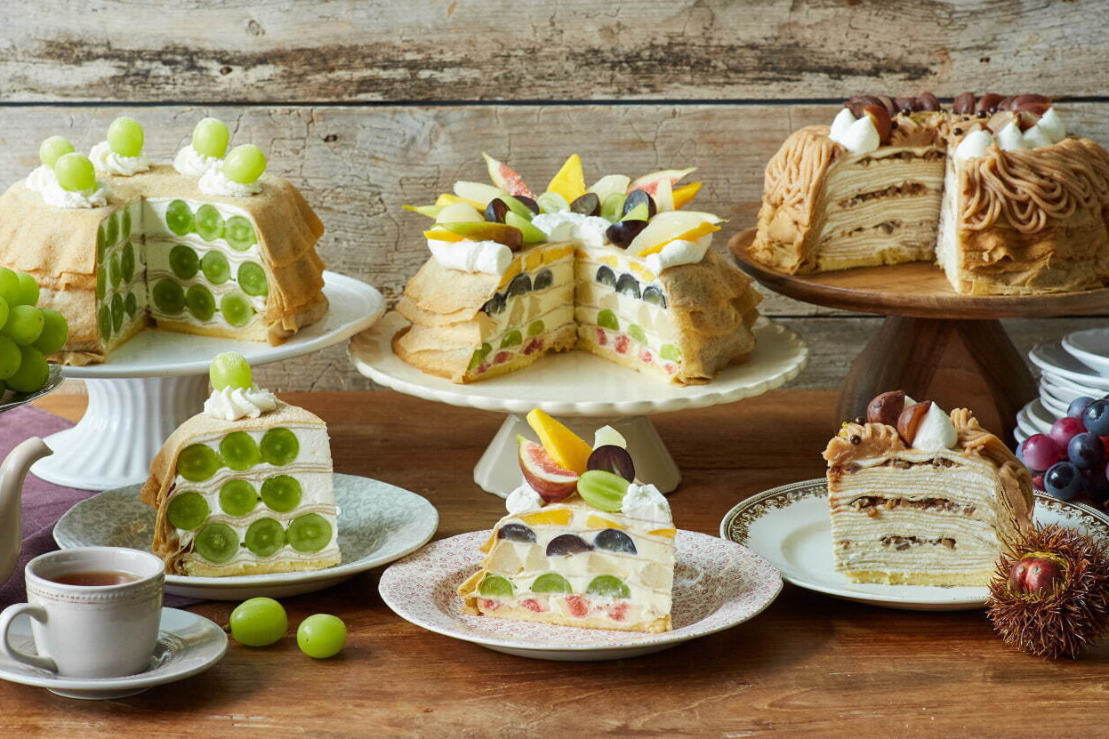 アフタヌーンティー・ラブアンドテーブル“もちもち食感”ミルクレープに新作マロン＆シャインマスカット