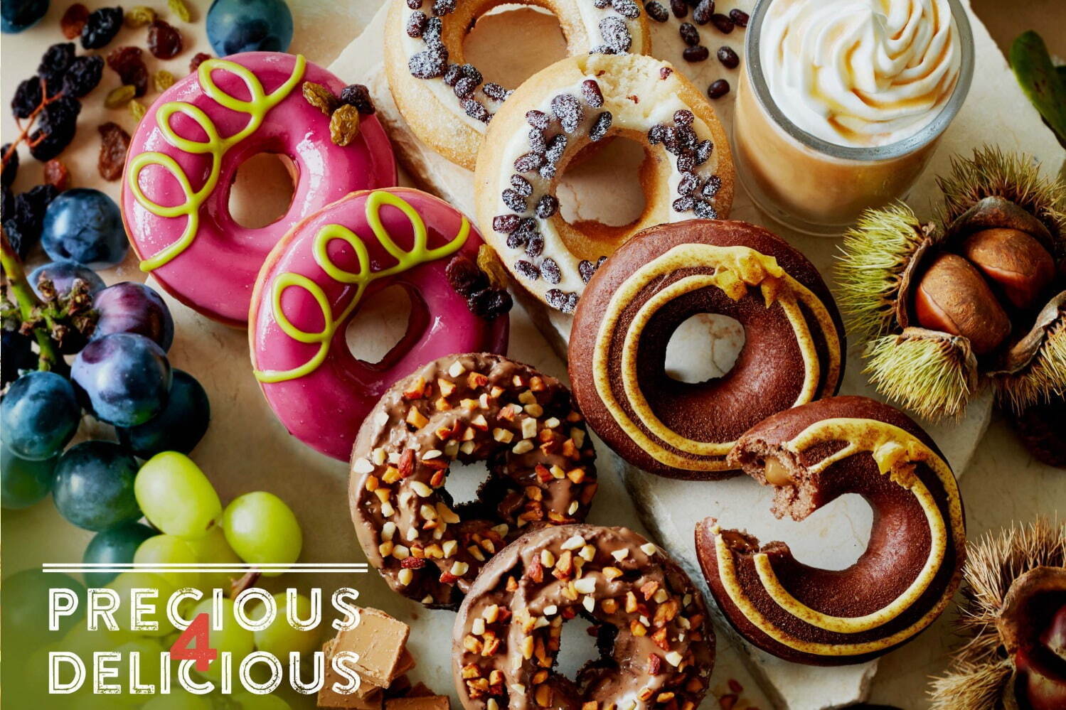 ドーナツ｜クリスピー・クリームから4つの食感と秋素材を楽しむ限定ドーナツ、新作フローズン“和栗アフォガート”も