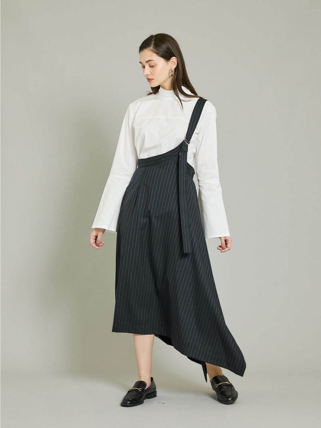 EX.Wool pinstripe single code skirt 47,300円