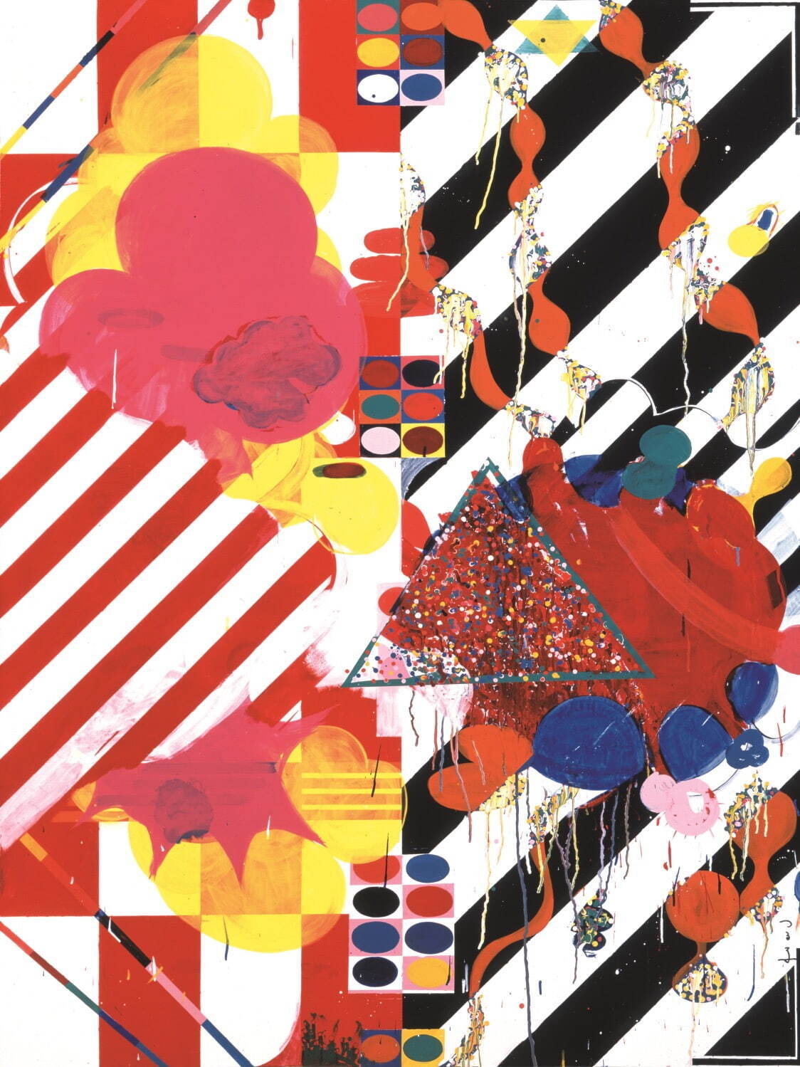 山崎つる子《作品》1964年 ラッカー、布 芦屋市立美術博物館蔵