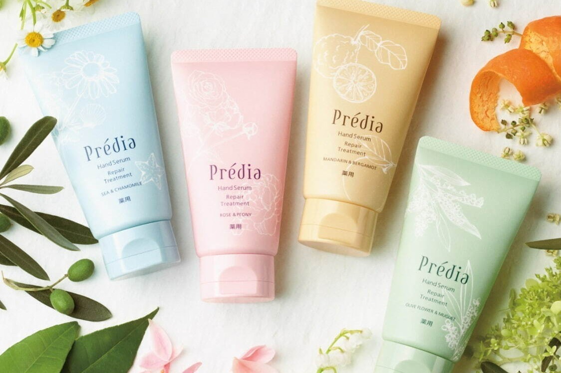 プレディアの新薬用ハンド美容液、スズランやローズなど草花の香り