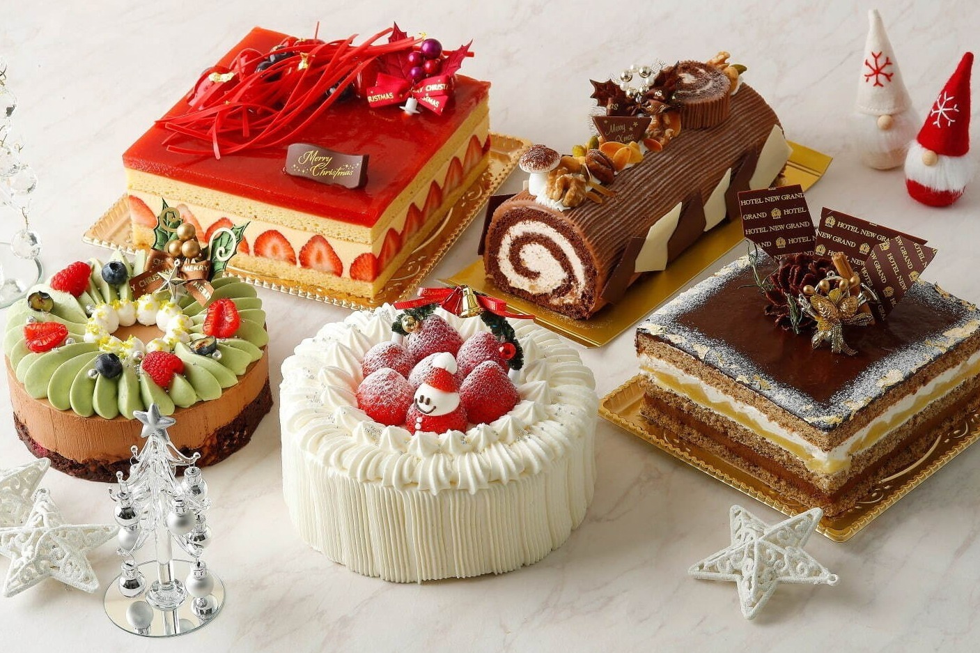 ブラウニー(ケーキ)｜横浜・ホテルニューグランドのクリスマスケーキ、濃厚カスタード×たっぷり苺や“リース型”チョコケーキ