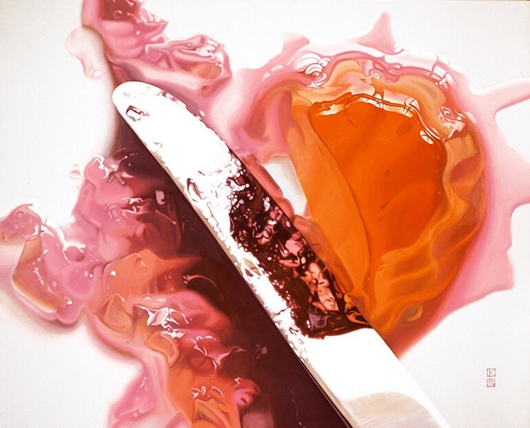 上田薫《ジェリーにナイフ C》1989年 日立市郷土博物館蔵