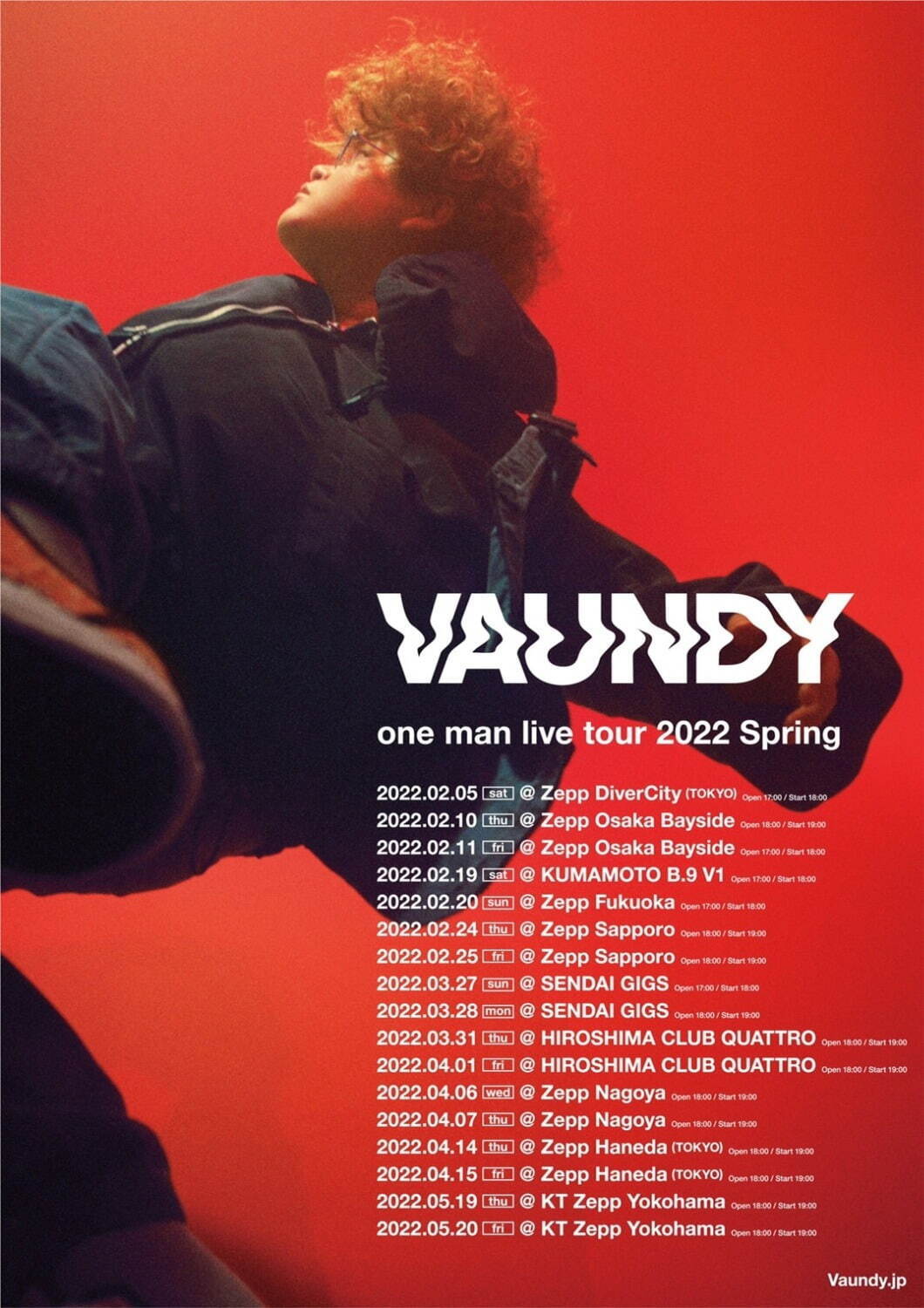 Vaundy2022年春の全国ライブツアー、東京・大阪・名古屋など17公演｜写真2