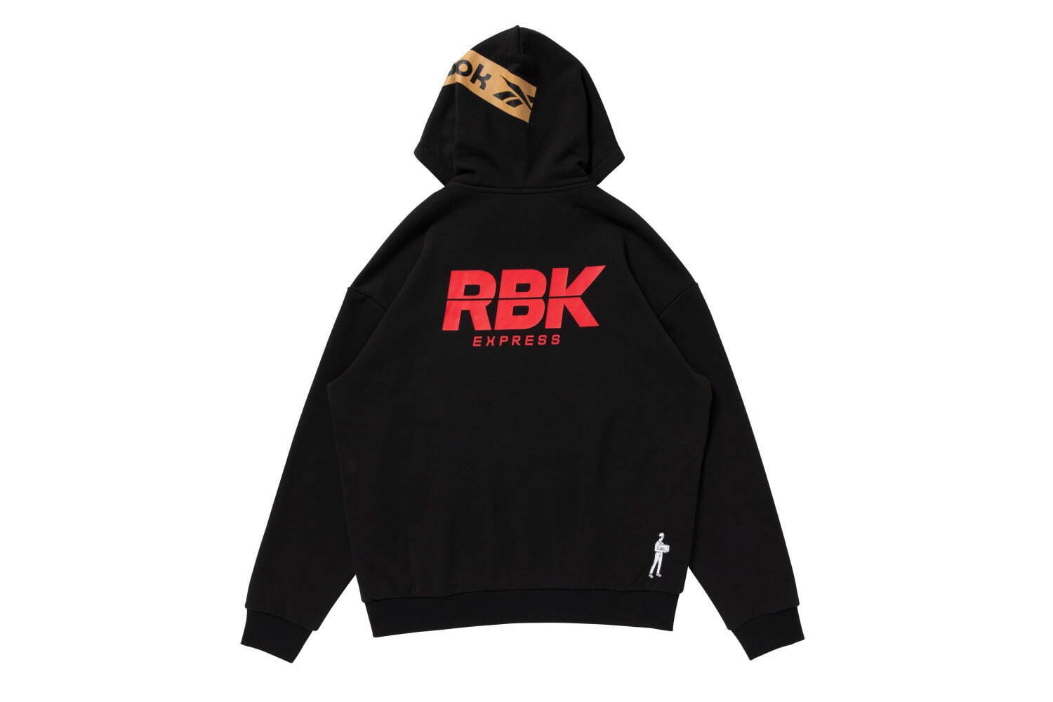 リーボック×ブラックアイパッチ“配送”グラフィックやガムテープ風ロゴ入りフーディ＆Tシャツ｜写真13