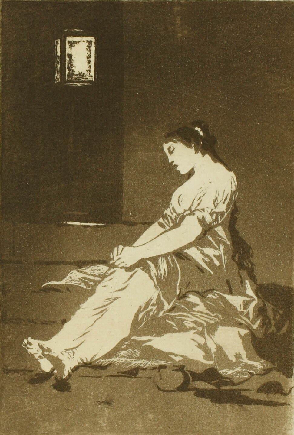 フランシスコ・デ・ゴヤ『ロス・カプリチョス』より《感じ易かったために》 1799年刊 凹版・銅版(アクアチント) 町田市立国際版画美術館蔵