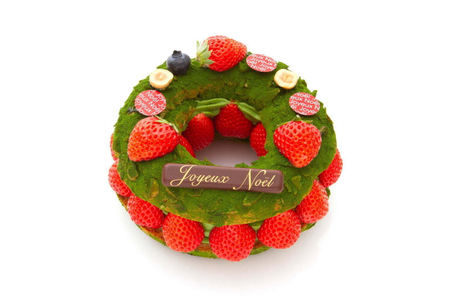サダハル・アオキのクリスマス、イチゴ×抹茶の“リース型”ケーキやマカロン添え“ツリー型”ケーキ