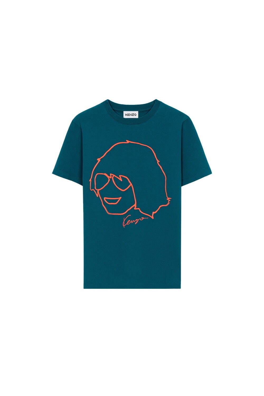 ケンゾー"高田賢三の似顔絵"を刺繍した新作Tシャツ、ブルーやグリーンのカラフルボディ｜写真1