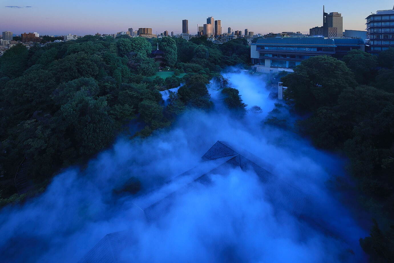 “キンモクセイ香る”「東京雲海」ホテル椿山荘東京に、夜は金木犀色にライトアップ｜写真3