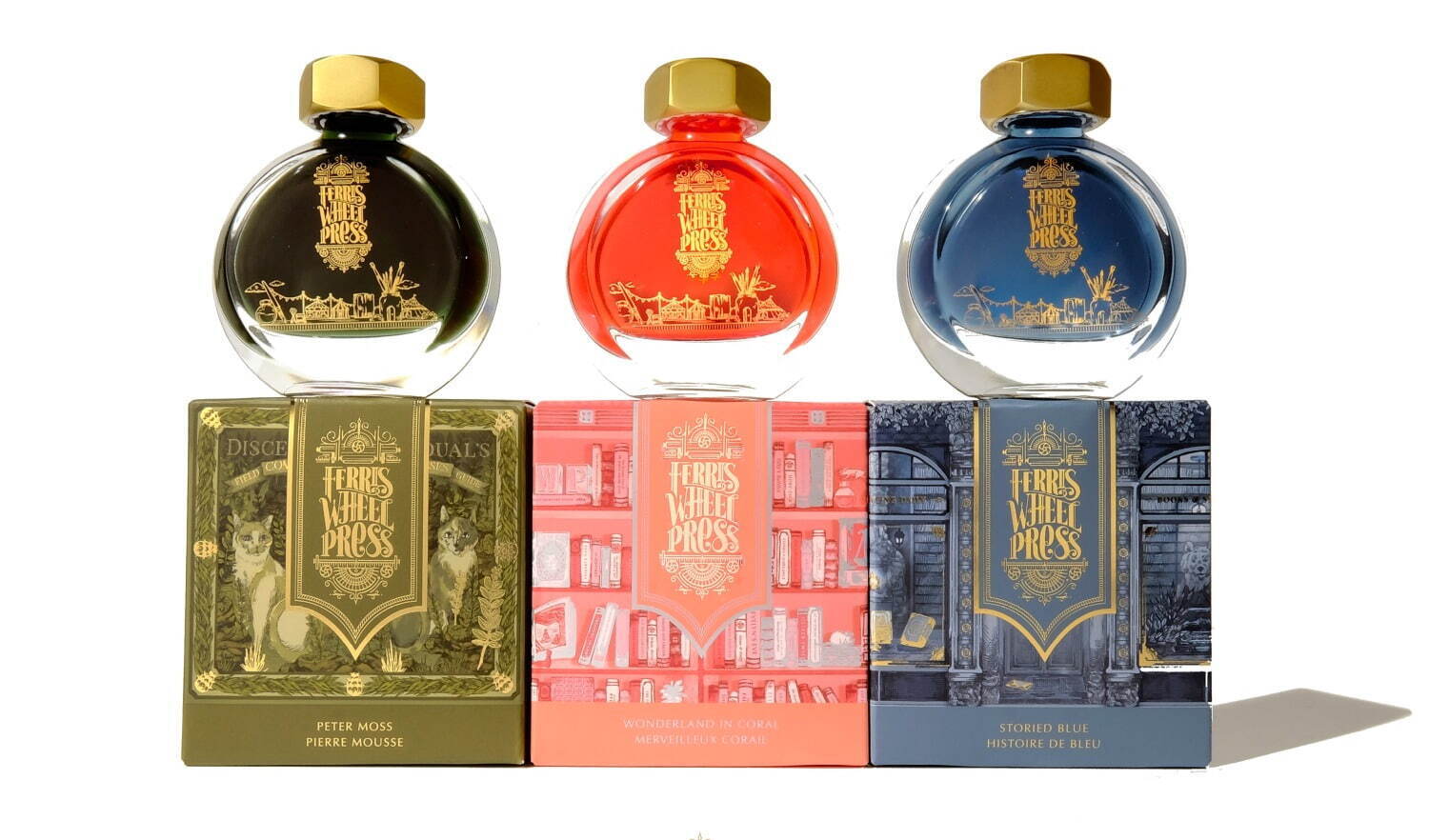 2021年秋の新作インク「The Bookshopee Collection」全3色 38ml 2,585円、85ml 5,225円