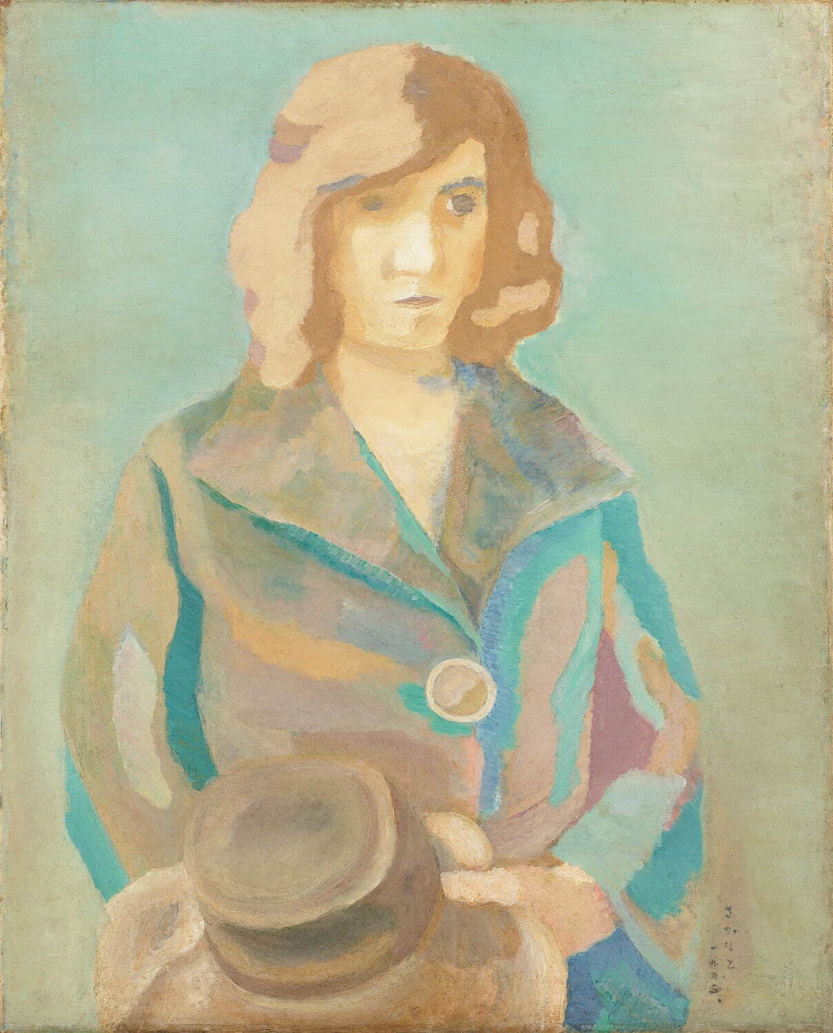 坂本繁二郎《帽子を持てる女》1923年 油彩・カンヴァス 石橋財団アーティゾン美術館蔵