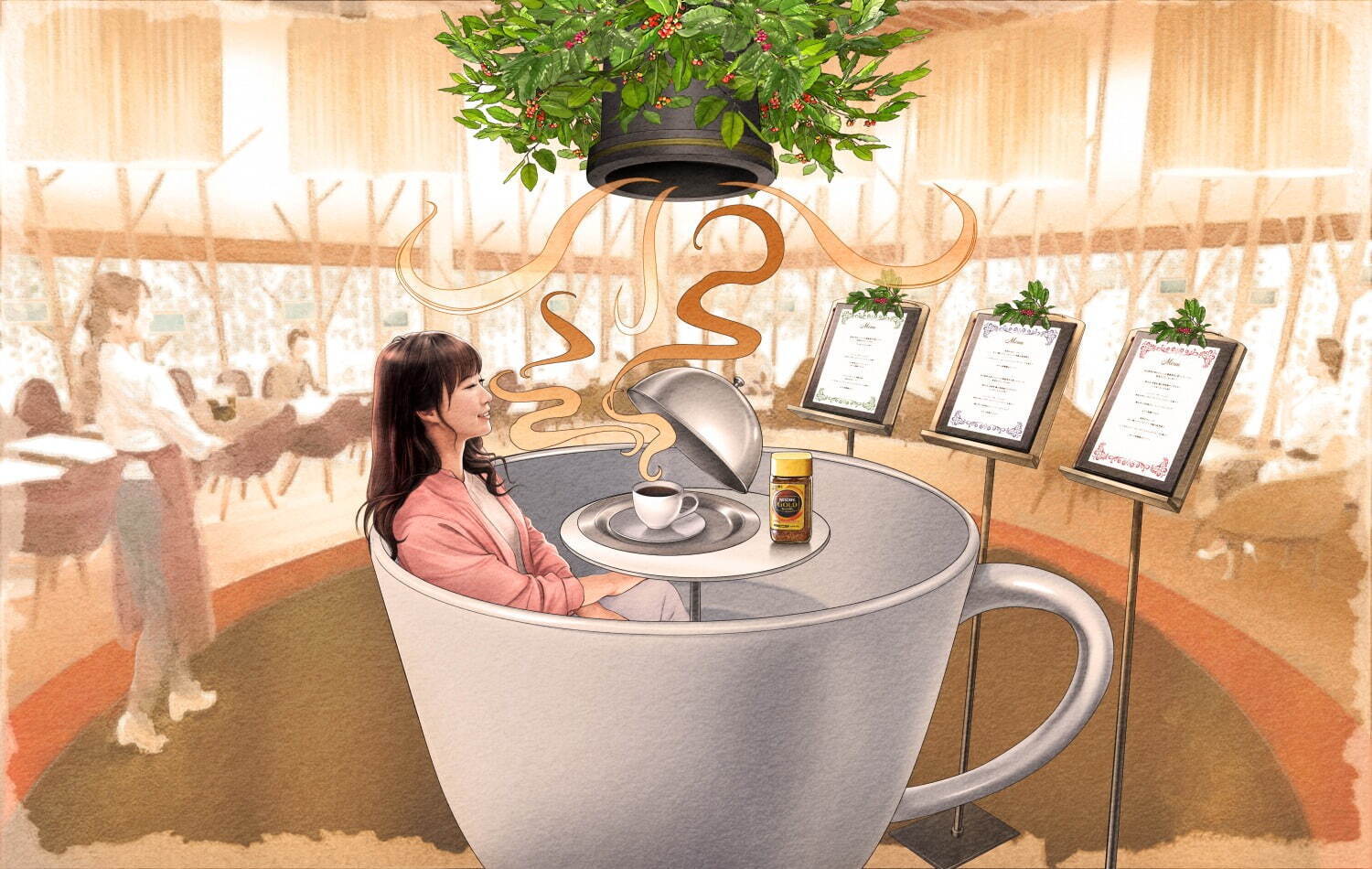 コーヒーの“香り”体験カフェ「ネスカフェ 原宿」に、香りを頭上から噴射する巨大コーヒーカップ席｜写真14