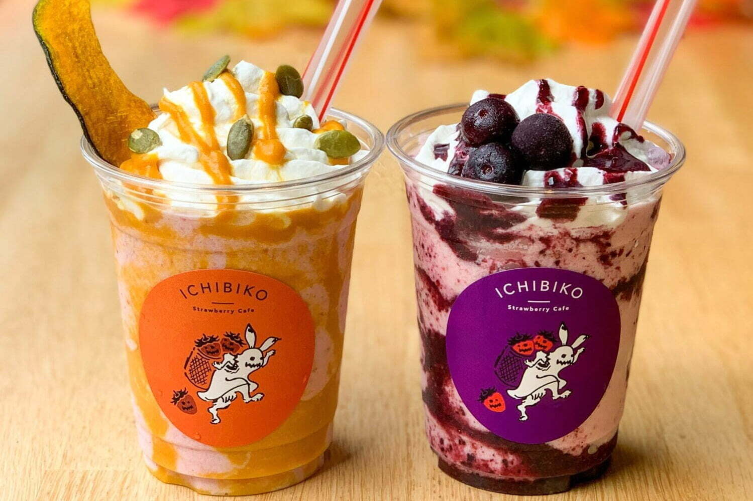 いちごスイーツ専門店「いちびこ」ハロウィン限定“苺×かぼちゃ”スムージー、とろける濃厚プリンも