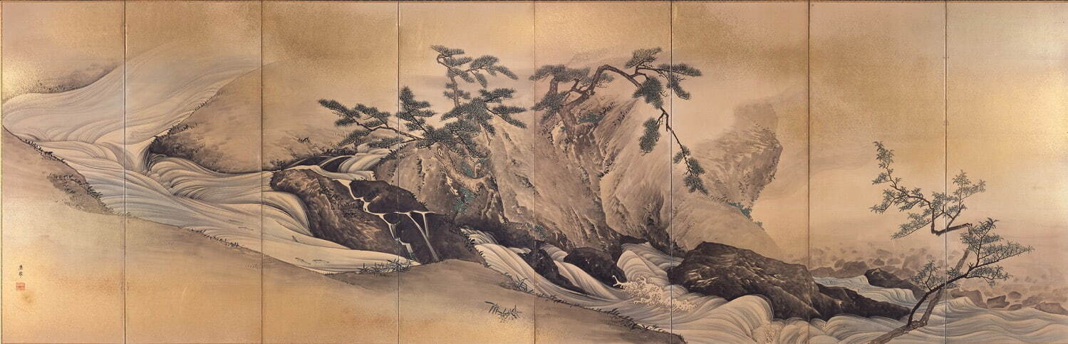特別展「鈴木其一・夏秋渓流図屏風」根津美術館で、異色の代表作
